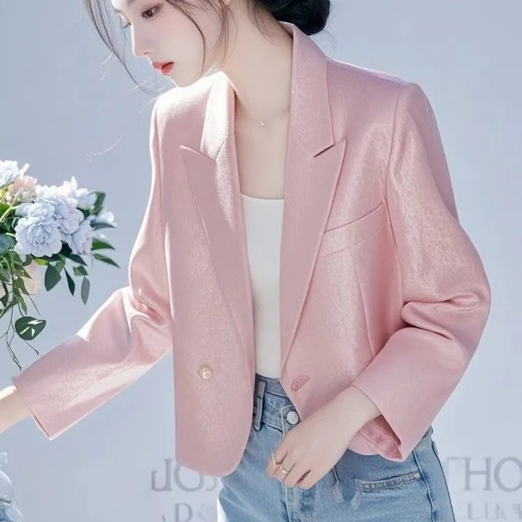 2025 Unique, Super Pretty, High-End, Chanel-Style Pink Blazer for Women 2025 Unique, Super Pretty, High-End, Chanel-Style Pink Blazer for Women