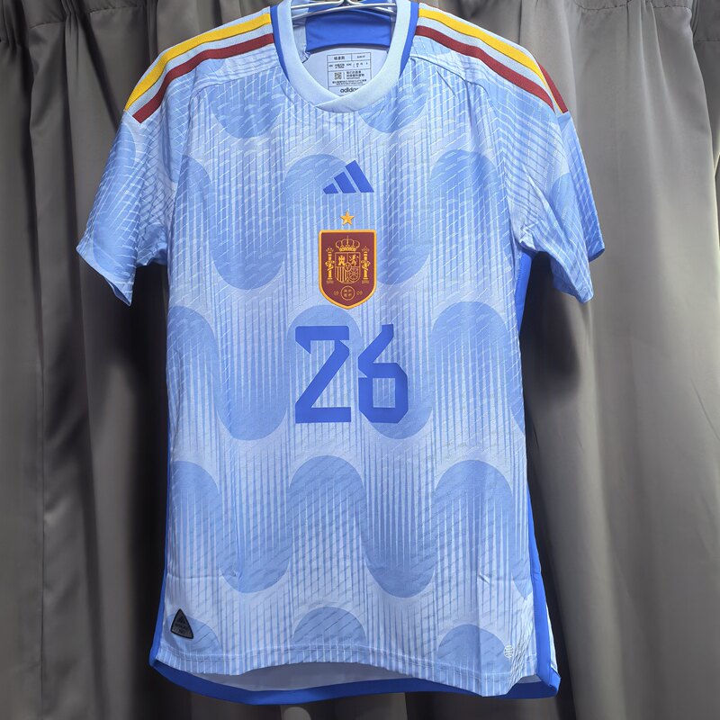 2022 World Cup Spain Away Short-Sleeved Player Version He2024 Fan Version He2020 with Printed Number