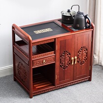 Solid wood household tea table red sandalwood mobile tea car kettle integrated living room tea cabinet tea table Tea side cabinet