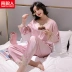 Nam Cực đồ ngủ nữ Xia Bingsi dài tay quần ren sexy giản dị mỏng lụa phục vụ tại nhà hai mảnh - Giống cái