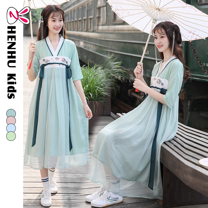 Girls big boy Hanfu improved summer Chinese style girl children's dress junior high school students ancient costume super fairy