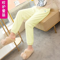 Furniture pants loose girls childrens winter dress coral velvet pajama pants big children autumn and winter warm pants padded velvet trousers