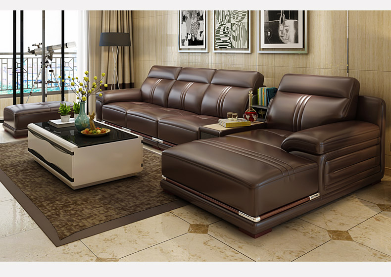 Ailes lớp đầu tiên sofa da bàn cà phê TV kết hợp tủ set da nghệ thuật góc sofa set đồ nội thất