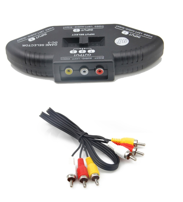 Yue Yue người tim chuyển đổi âm thanh và video av switcher av splitter (gửi dòng AV một) ba thành một hộp DVD đầu vào kỹ thuật số TV đầu vào TV chuyển đổi dòng miễn phí để gửi dòng AV - TV giá tivi samsung 32 inch