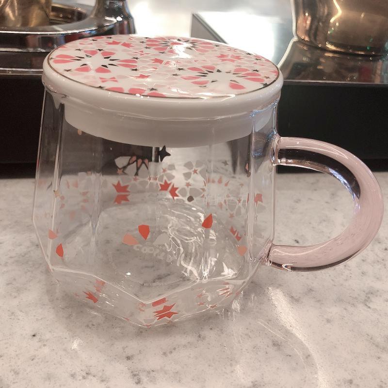 Costa glass diamond cup body ceramic cover fresh and high temperature resistant fairy cup gift box dream flower sea