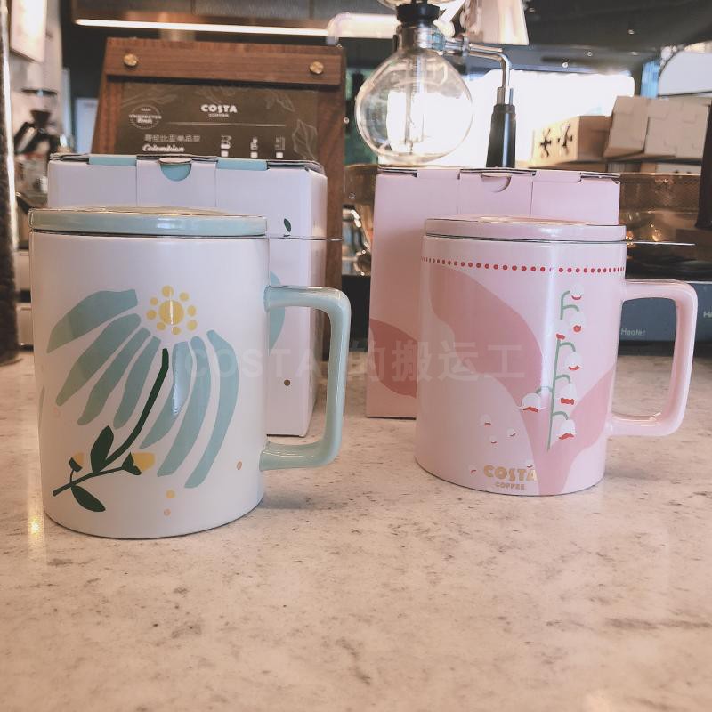 costa ceramic mark cup with lid bestie pair to cup stainless steel strainer brief wind high face value water cup office