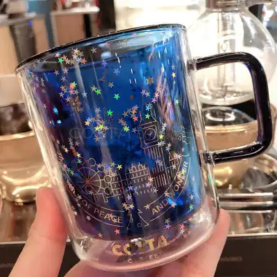 costa glass London starry sky double insulation high temperature resistant little fairy meteor summer water cup promotion