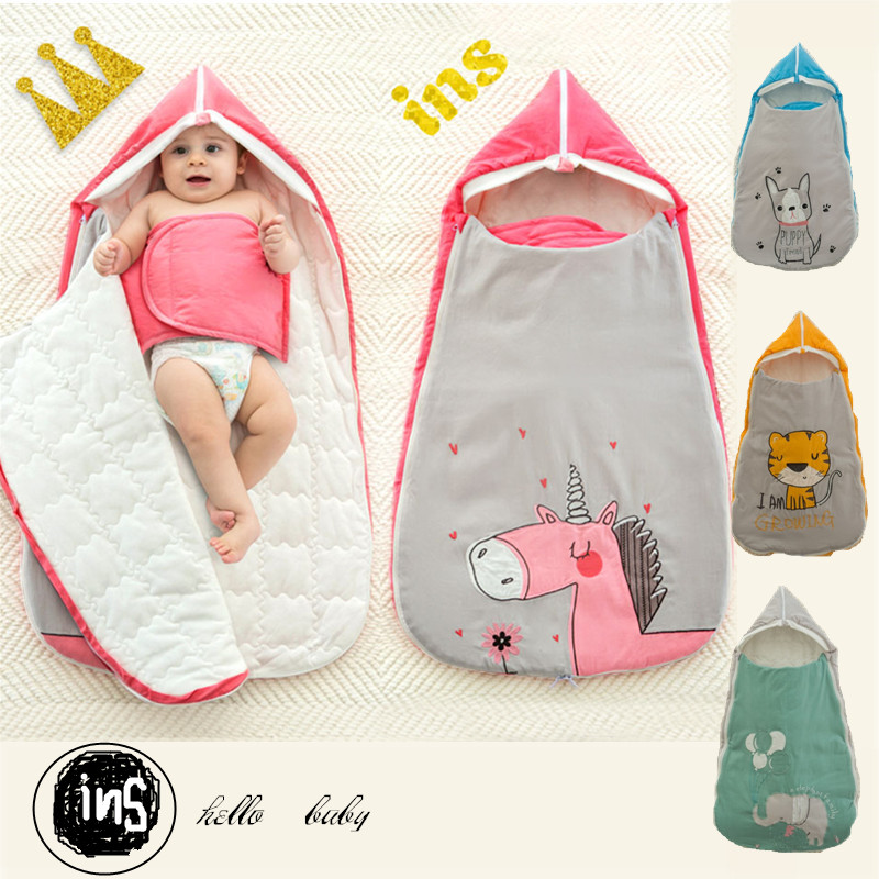 muslin Spring and Autumn Baby Cotton Covered Neonatal Supplies Sleeping Bag Hats Baby Autumn and Winter Thickened Quilt