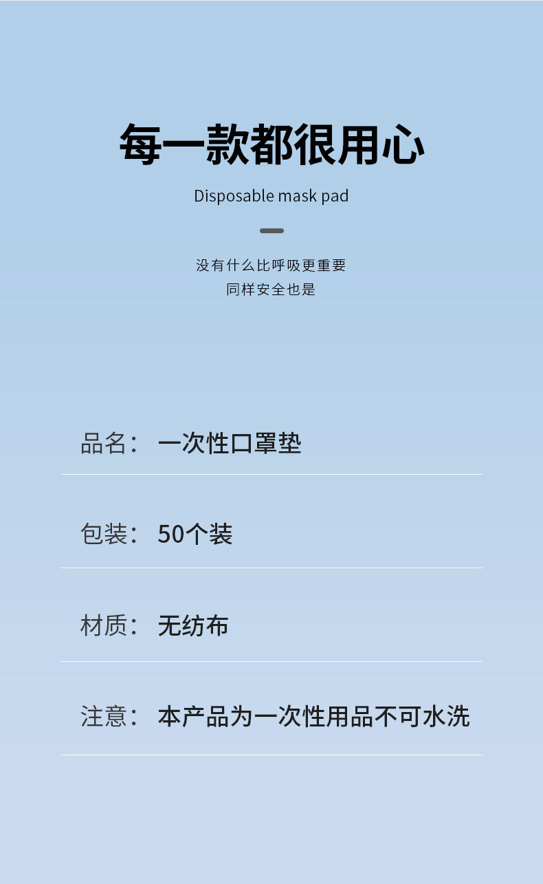 一次性口罩防护垫片 50片 图5