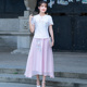 phiên bản nhỏ li-cổ phụ nữ lanh bông phù hợp với mùa hè 2020 tay áo ngắn gió mới của Trung Quốc Tang váy sửa đổi của sườn xám áo retro
