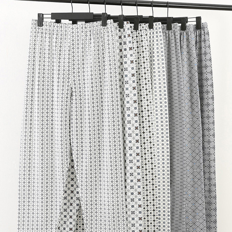 Pajama pants men's cotton trousers autumn and winter thin section plus fertilizer plus size home pants heating room loose casual living pants