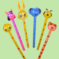 Childrens inflatable toy Animal head long stick Inflatable animal stick Giraffe rabbit inflatable stick Micro-commercial push gift