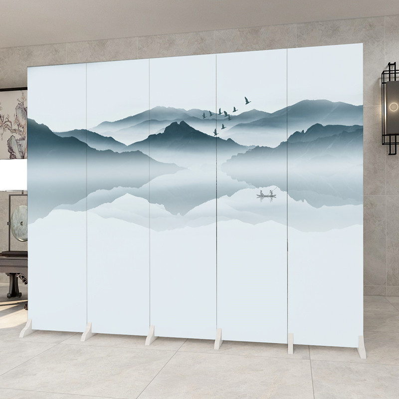 New Chinese-style screen partition wall living room folding mobile office within the simple bedroom to block the simple modern home