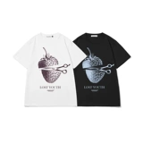 Летние ножницы, японская трендовая клубника, хлопковая футболка с коротким рукавом