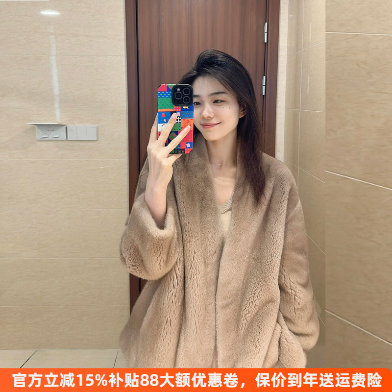2026 Imported Purple Gold Short Velvet Mink Whole Fur Coat V-Neck Versatile Mink Fur Coat for Women Short Style 2026 Imported Purple Gold Short Velvet Mink Whole Fur Coat V-Neck Versatile Mink Fur Coat for Women Short Style
