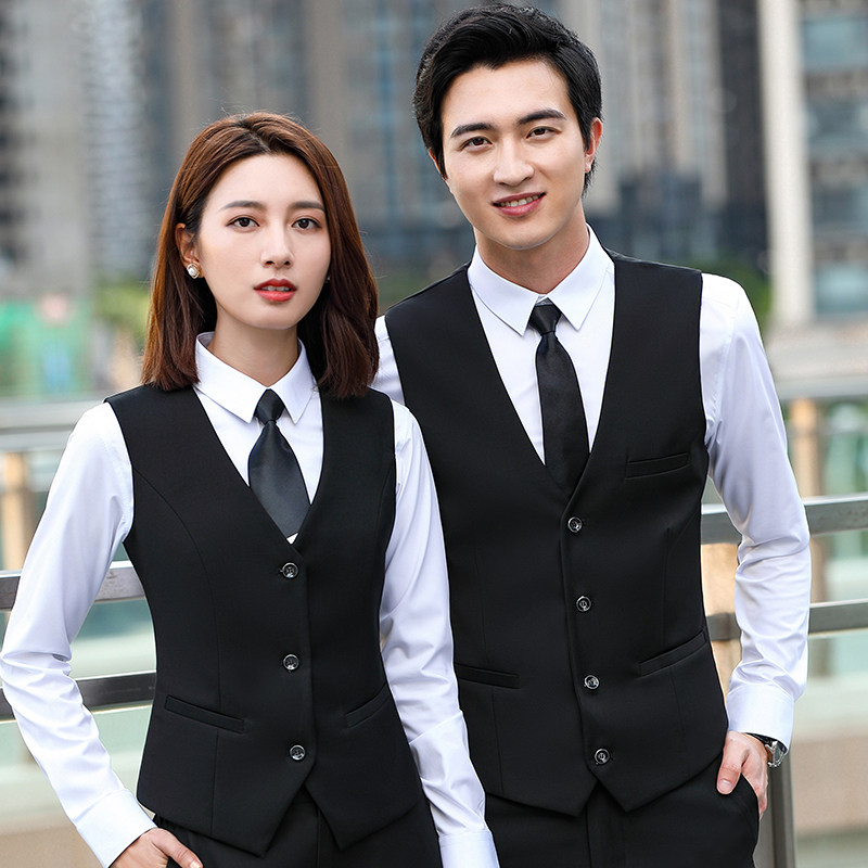 プロフェッショナルスーツベスト、KTVウェイター/ウェイトレス、ホテル/レストランユニフォーム、銀行ベスト、作業服、刺繍ロゴ