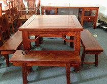 Mahogany furniture Burma rosewood table Rosewood square table square Table 5-piece set