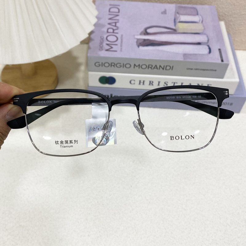 Bolon Tyrannosaurus Glasses Frame 26 New Model Eyebrow Frame Prescription Glasses Frame Elegant Half-Frame Titanium Frame Unisex Ba7119