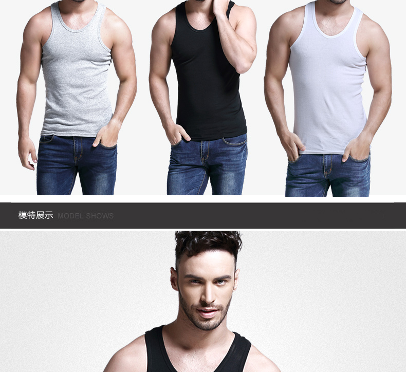 Langsha vest Nam mùa xuân và mùa thu Hàn Quốc Áo cotton thoải mái Áo thể thao thấm hút ẩm ao thun ba lo nam nu