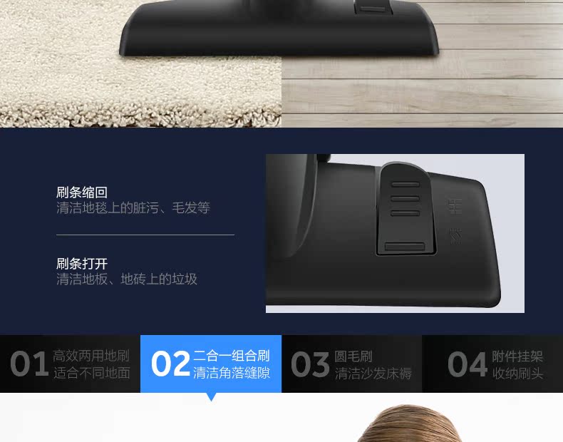 robot hút bụi rapido r8s Máy hút bụi Haier hộ gia đình nhỏ mạnh mẽ đa chức năng thu bụi ngang công suất cao mạt câm ZW1005M máy hút bụi panasonic 2000w