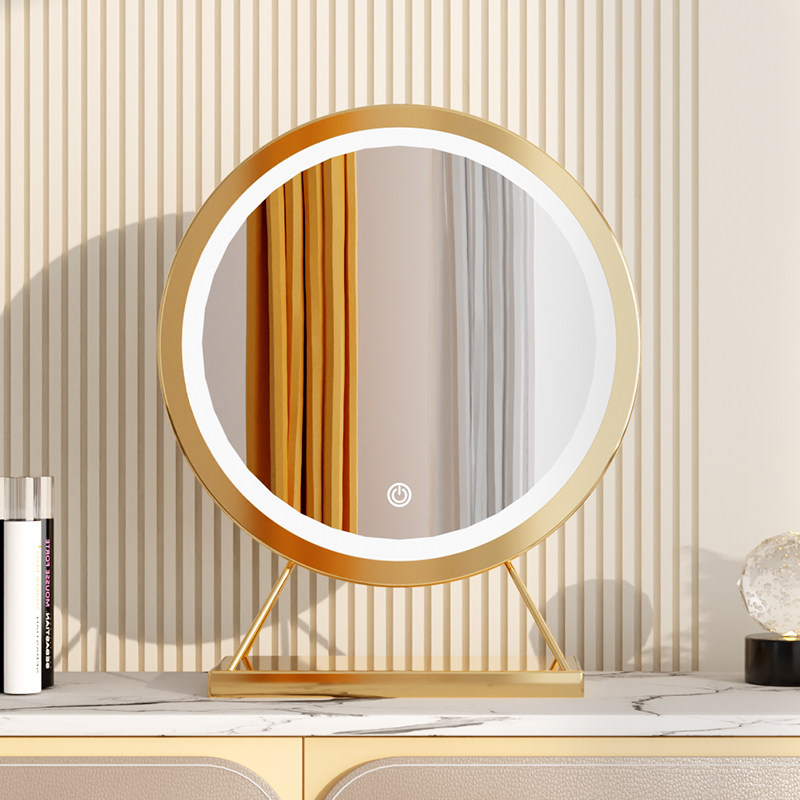 Mirror Makeup Mirror with Lightroom Dressing Mirror LED Dressing Lighting Mirror Desktop Desktop Replenishlamp