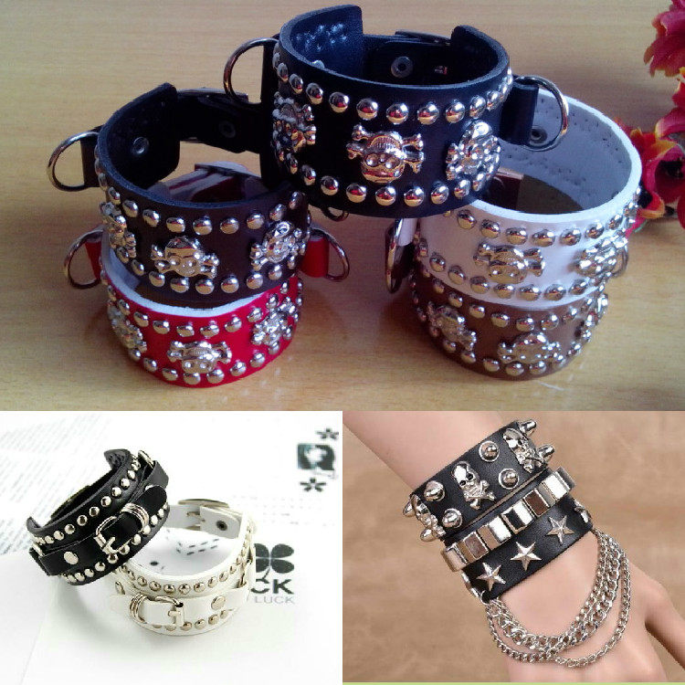 Young students CUHK Performances Stage Accessories Children Punk Hands Alchemy Boy Street Dance Fashion Leather Bracelet