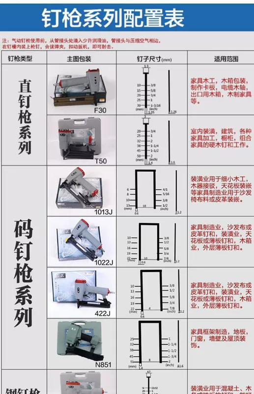 may ban dinh Tiangong ST64 khí nén súng bắn đinh thép xi măng trunking chế biến gỗ trang trí trần F30 súng bắn đinh thẳng mã thẳng muỗi móng tay T50 máy bắn đinh thép súng bắn đinh vít