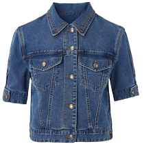 Langzi French retro high-end design temperament denim short jacket 2024 summer new short jacket
