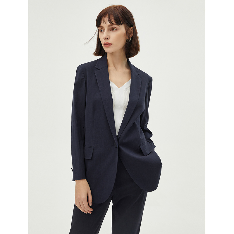Longs Commute Superior Sense Temperament Casual Linen Suit Women 2022 Spring New Professional West Suit Jacket