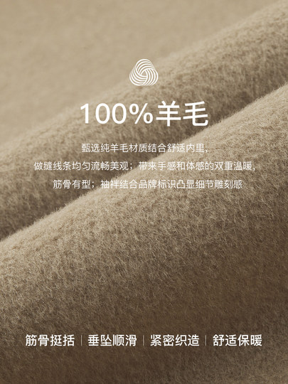 Langzi pure wool retro mid-length woolen coat temperament new winter coat for women