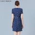 LANCY Langzi truy cập chính hãng nữ mùa hè hit sóng màu điểm Mỏng ngắn tay đầm LC16202JOP052 váy hoa cúc váy đầm
