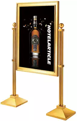 Hotel standing sign Welcome sign European-style sign Titanium alloy billboard Stainless steel poster display stand Water sign