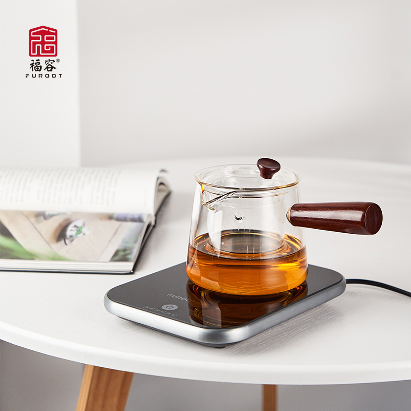 Boiling water 100-degree heating cup cushion thermostatic speed hot base Thermostats Insulated Seat Glass Cooking Tea Stove Suit