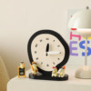 Medieval-Style Creative Desktop Clock, Tabletop Living Room Soft Decoration Ornament, Niche High-End Clock Display Style