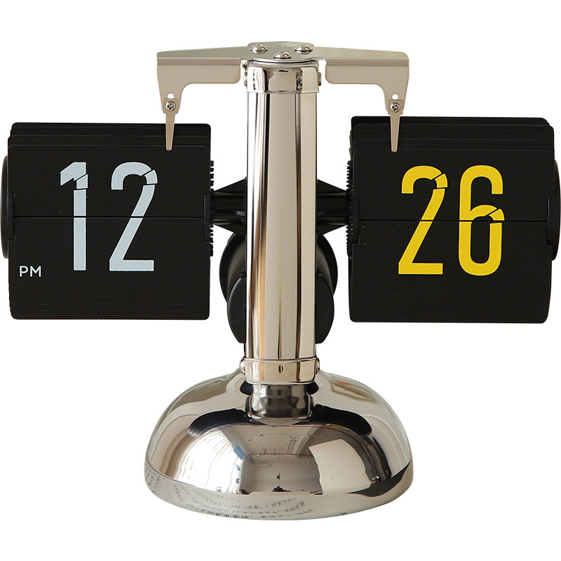 Calendar Ornament Automatic Page-Turning Clock Desktop Retro Mechanical Clock Table Digital Clock Creative Living Room Decoration