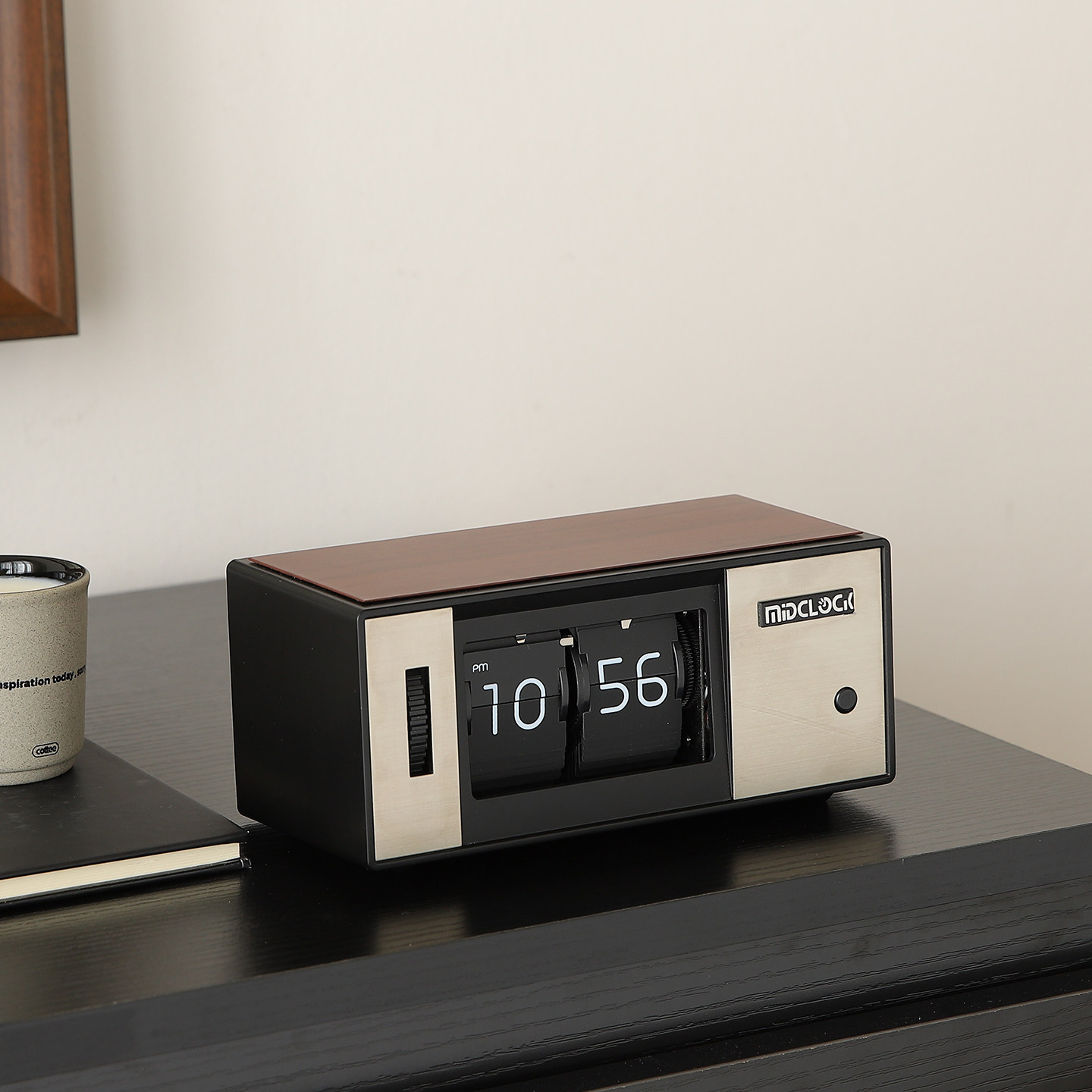 Mechanical Automatic Page-Turning Clock, Office Desktop Decoration, Living Room Tv Cabinet, Entrance Hall, Light Luxury High-End Decoration