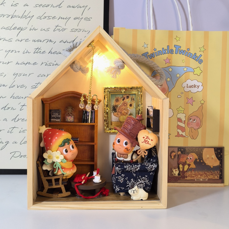 Star People Holding in Their Hands Blind Box Scenery Photo Frame, Star-Studded Series Figurine Storage Display Stand, Desktop Ornament Star People Holding in Their Hands Blind Box Scenery Photo Frame, Star-Studded Series Figurine Storage Display Stand, Desktop Ornament