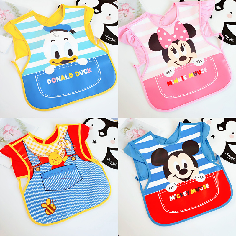 Baby Summer Hood Clothing Baby Waterproof Bib Stereo Children Eating Hood Clothes Sleeveless Anti-Wear Light Thin Apron