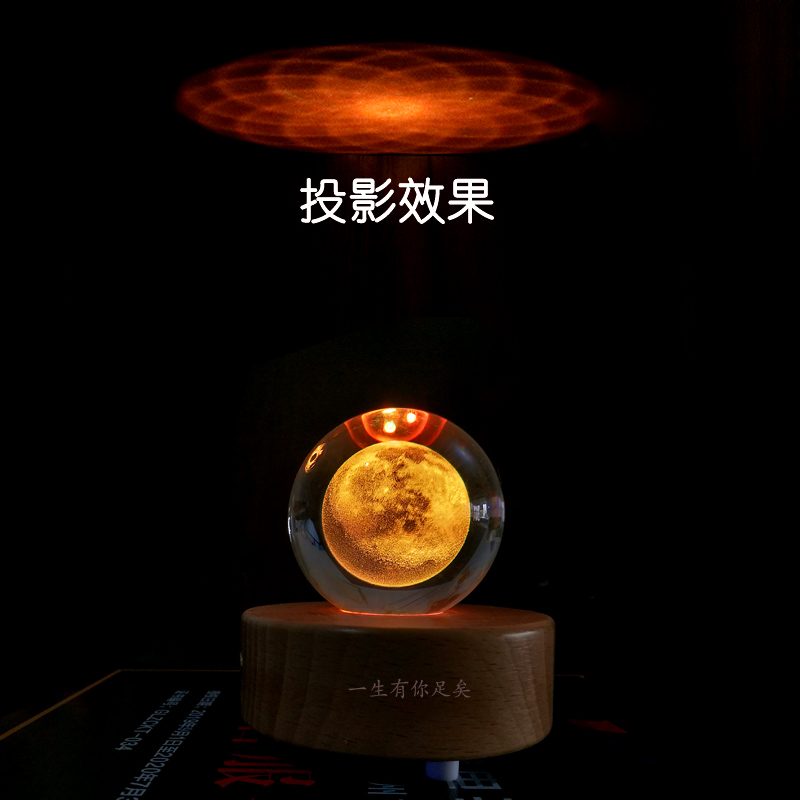 Custom water crystal ball music box projection octaphonic box wood creative send girlfriend birthday present girl friend