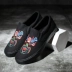 Tất cả giày đen mùa xuân và mùa thu mới cũ giày vải Bắc Kinh thêu giày thủy triều giày nam một bàn đạp thấp để giúp giày lười giầy thể thao nam Plimsolls