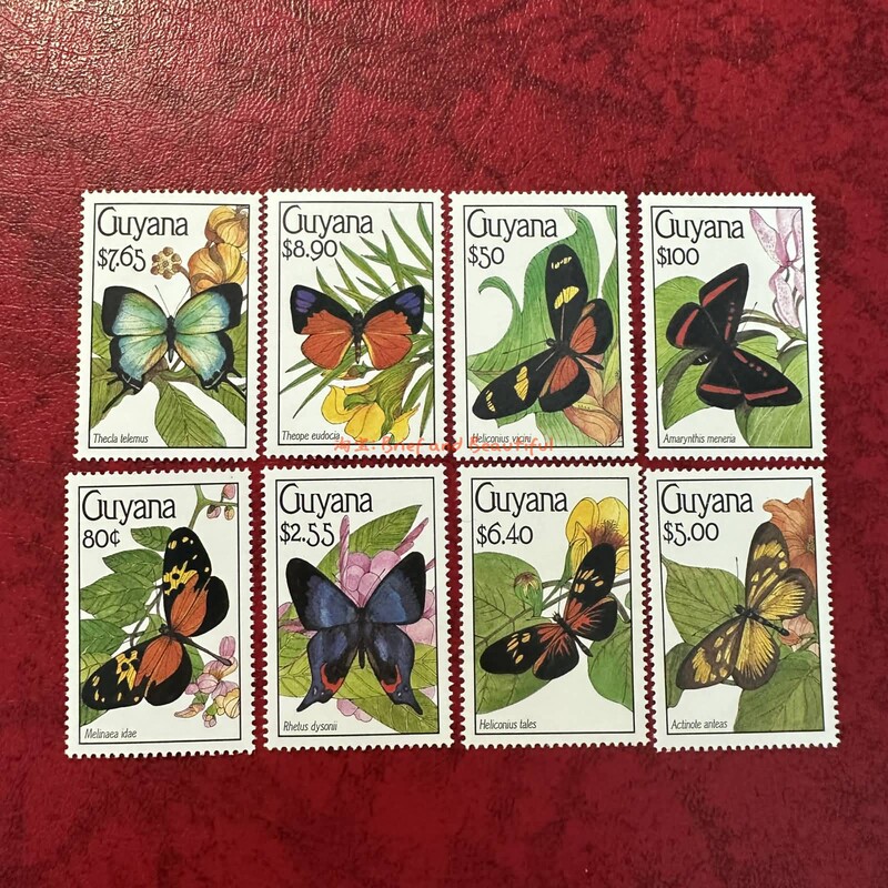 Guyana Animals, Insects, Butterflies, Native Butterflies, Soft Fold, 1990 Stamp