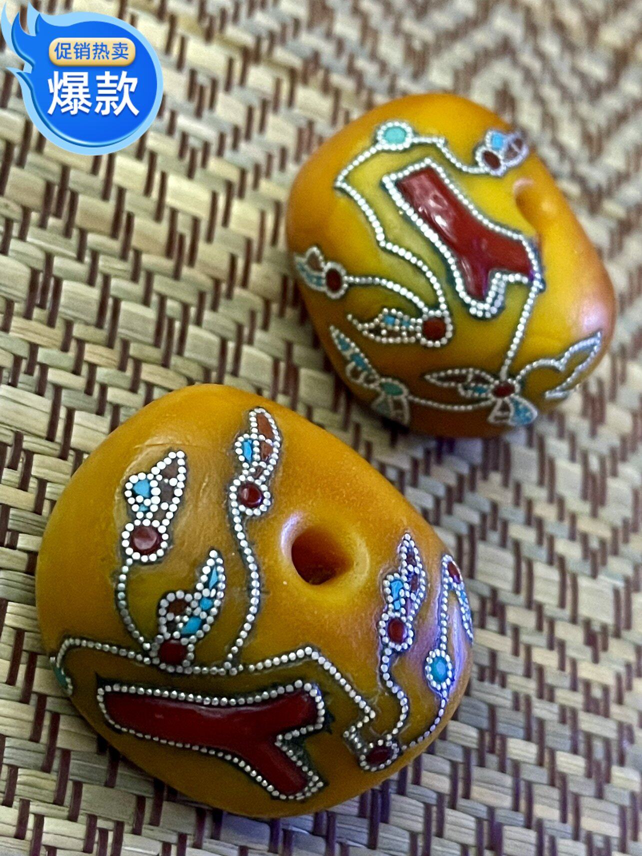 Nepal Old Honey Wax Patched with Tibetan Old Honey Wax Old African Honey Wax Mounted by Old Honey Wax