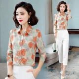 Осенняя рубашка, модный шифоновый лонгслив для матери, в западном стиле