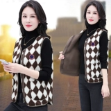 Демисезонный бархатный жилет для матери, для среднего возраста