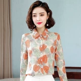 Осенняя рубашка, модный шифоновый лонгслив для матери, в западном стиле