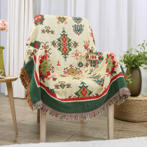 Full cover cotton blanket Western style carpet ethnic retro sofa towel carpet nostalgic tablecloth bed cover sofa blanket