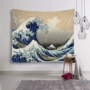 Kanagawa lướt trong sóng ukiyo-e Nhật Bản treo tường nền vải trang trí tấm thảm khăn trải bàn khăn trải giường thảm treo tường mandala