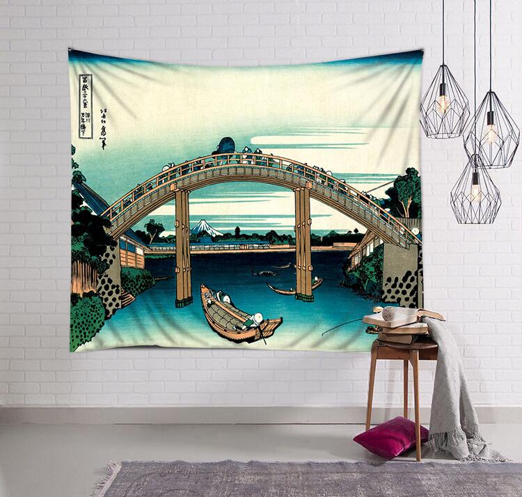 Phong cách bắc âu hiện đại nhỏ gọn ins treo tường nền sơn trang trí tấm thảm wall art bãi biển khăn bảng vải