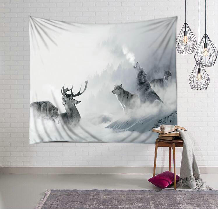 Elk head Vẻ đẹp Bắc Âu ins treo vải nền tường trang trí vải tấm thảm tường chăn vườn sofa khăn trải bàn tham trang tri