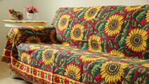 Southeast Asian style red cotton wool blanket national style retro sofa towel non-slip fabric sofa cover full cover sofa cushion